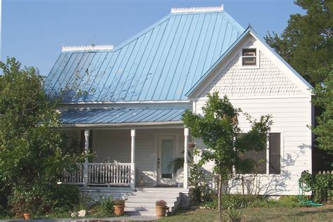 light blue metal roof